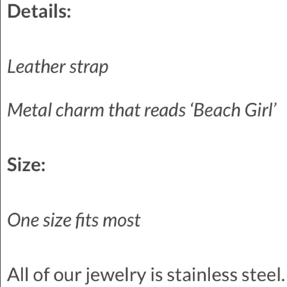 NEW! 🏖STAINLESS STEEL BEACH GIRL LEATHER BRACELET - Picture 4 of 4